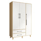Wooden Wardrobe Closet With Shelves Contemporary Wardrobe Armoire 47.2"L x 18.9"W x 75.6"H Walnut Clearhalo 'Armoires & Wardrobes' 'armoires_wardrobes' 'Bedroom Furniture' 'furn' 'furn_armoires_wardrobes' 'Furniture' 5740232