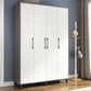 Wooden Wardrobe Closet With Shelves Contemporary Wardrobe Armoire 55.1"L x 18.9"W x 75.6"H Grey Clearhalo 'Armoires & Wardrobes' 'armoires_wardrobes' 'Bedroom Furniture' 'furn' 'furn_armoires_wardrobes' 'Furniture' 5740233
