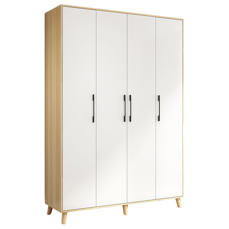 Wooden Wardrobe Closet With Shelves Contemporary Wardrobe Armoire 55.1"L x 18.9"W x 75.6"H Walnut Clearhalo 'Armoires & Wardrobes' 'armoires_wardrobes' 'Bedroom Furniture' 'furn' 'furn_armoires_wardrobes' 'Furniture' 5740236