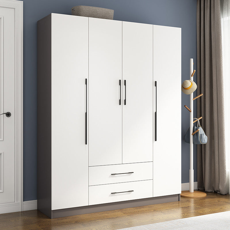 Wooden Wardrobe Closet With Shelves Contemporary Wardrobe Armoire 63"L x 18.9"W x 78.7"H Grey Clearhalo 'Armoires & Wardrobes' 'armoires_wardrobes' 'Bedroom Furniture' 'furn' 'furn_armoires_wardrobes' 'Furniture' 5740237