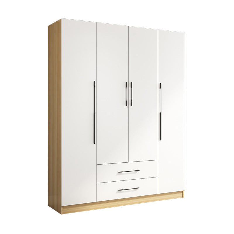 Wooden Wardrobe Closet With Shelves Contemporary Wardrobe Armoire 63"L x 18.9"W x 78.7"H Walnut Clearhalo 'Armoires & Wardrobes' 'armoires_wardrobes' 'Bedroom Furniture' 'furn' 'furn_armoires_wardrobes' 'Furniture' 5740239