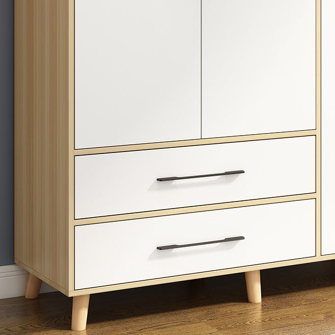 Wooden Wardrobe Closet With Shelves Contemporary Wardrobe Armoire Clearhalo 'Armoires & Wardrobes' 'armoires_wardrobes' 'Bedroom Furniture' 'furn' 'furn_armoires_wardrobes' 'Furniture' 5740243