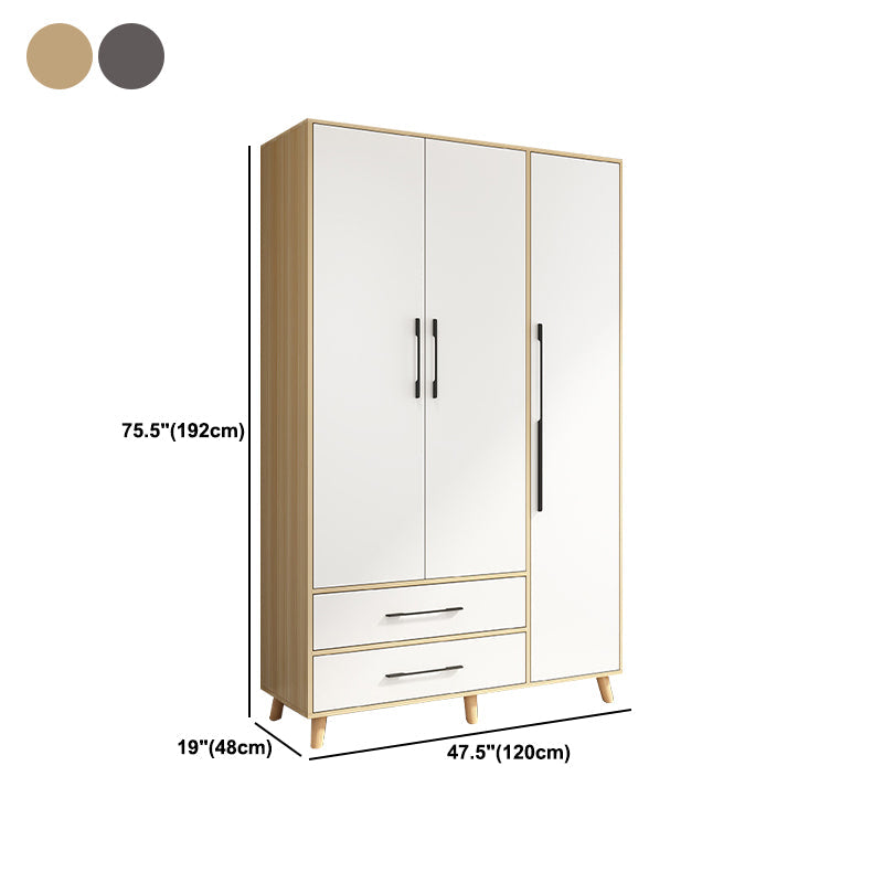 Wooden Wardrobe Closet With Shelves Contemporary Wardrobe Armoire Clearhalo 'Armoires & Wardrobes' 'armoires_wardrobes' 'Bedroom Furniture' 'furn' 'furn_armoires_wardrobes' 'Furniture' 5740247