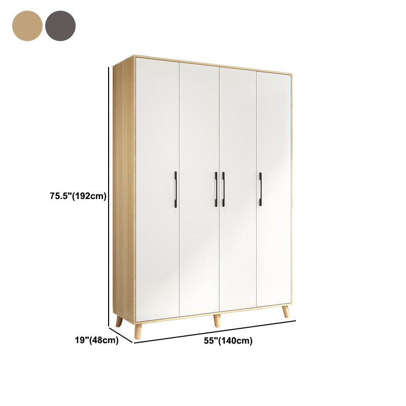 Wooden Wardrobe Closet With Shelves Contemporary Wardrobe Armoire Clearhalo 'Armoires & Wardrobes' 'armoires_wardrobes' 'Bedroom Furniture' 'furn' 'furn_armoires_wardrobes' 'Furniture' 5740248