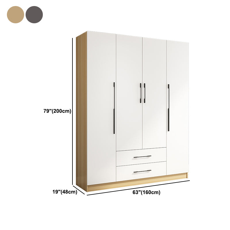 Wooden Wardrobe Closet With Shelves Contemporary Wardrobe Armoire Clearhalo 'Armoires & Wardrobes' 'armoires_wardrobes' 'Bedroom Furniture' 'furn' 'furn_armoires_wardrobes' 'Furniture' 5740249