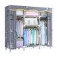 Modern Style Wardrobe Metal Bedroom Wardrobe Closet with Cloth Rod 56"L x 18"W x 67"H Grey Clearhalo 'Armoires & Wardrobes' 'armoires_wardrobes' 'Bedroom Furniture' 'furn' 'furn_armoires_wardrobes' 'Furniture' 5740256