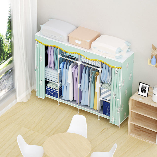 Modern Style Wardrobe Metal Bedroom Wardrobe Closet with Cloth Rod Clearhalo 'Armoires & Wardrobes' 'armoires_wardrobes' 'Bedroom Furniture' 'furn' 'furn_armoires_wardrobes' 'Furniture' 5740270