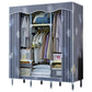 Modern Style Wardrobe Metal 1-Door Wardrobe Closet with Cloth Rod 49"L x 18"W x 67"H Grey Clearhalo 'Armoires & Wardrobes' 'armoires_wardrobes' 'Bedroom Furniture' 'furn' 'furn_armoires_wardrobes' 'Furniture' 5740291
