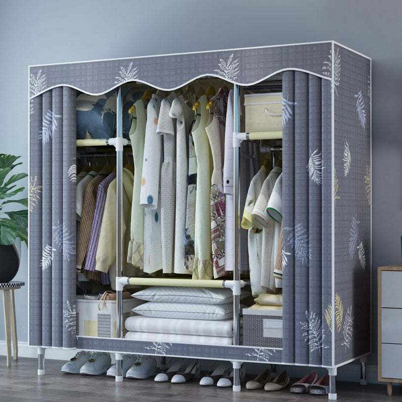 Modern Style Wardrobe Metal 1-Door Wardrobe Closet with Cloth Rod Clearhalo 'Armoires & Wardrobes' 'armoires_wardrobes' 'Bedroom Furniture' 'furn' 'furn_armoires_wardrobes' 'Furniture' 5740292
