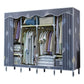 Modern Style Wardrobe Metal 1-Door Wardrobe Closet with Cloth Rod 65"L x 18"W x 67"H Grey Clearhalo 'Armoires & Wardrobes' 'armoires_wardrobes' 'Bedroom Furniture' 'furn' 'furn_armoires_wardrobes' 'Furniture' 5740294