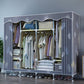 Modern Style Wardrobe Metal 1-Door Wardrobe Closet with Cloth Rod Clearhalo 'Armoires & Wardrobes' 'armoires_wardrobes' 'Bedroom Furniture' 'furn' 'furn_armoires_wardrobes' 'Furniture' 5740305
