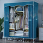 Modern Style Wardrobe Metal 1-Door Wardrobe Closet with Cloth Rod 49"L x 18"W x 67"H Lake Blue Clearhalo 'Armoires & Wardrobes' 'armoires_wardrobes' 'Bedroom Furniture' 'furn' 'furn_armoires_wardrobes' 'Furniture' 5740314