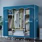 Modern Style Wardrobe Metal 1-Door Wardrobe Closet with Cloth Rod 57"L x 18"W x 67"H Lake Blue Clearhalo 'Armoires & Wardrobes' 'armoires_wardrobes' 'Bedroom Furniture' 'furn' 'furn_armoires_wardrobes' 'Furniture' 5740315