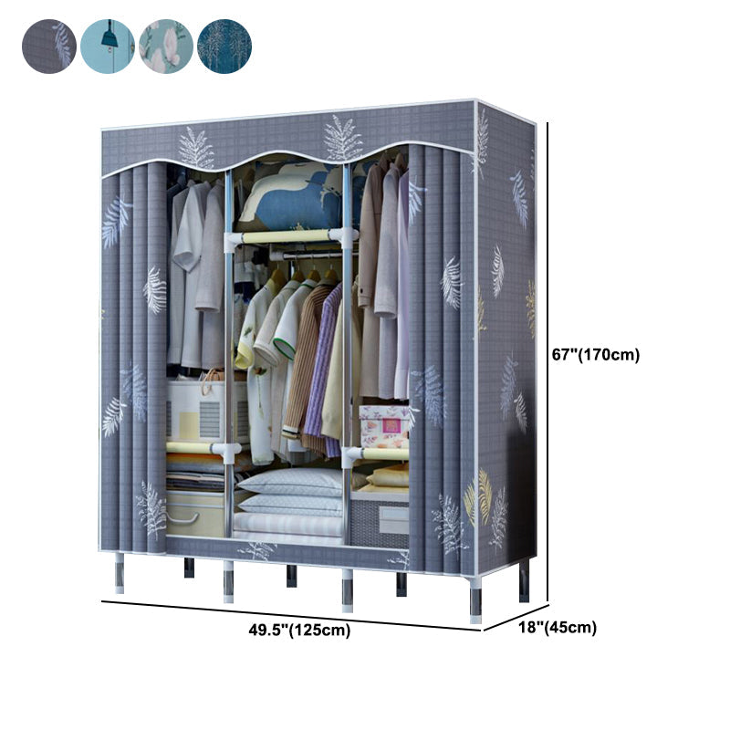 Modern Style Wardrobe Metal 1-Door Wardrobe Closet with Cloth Rod Clearhalo 'Armoires & Wardrobes' 'armoires_wardrobes' 'Bedroom Furniture' 'furn' 'furn_armoires_wardrobes' 'Furniture' 5740318