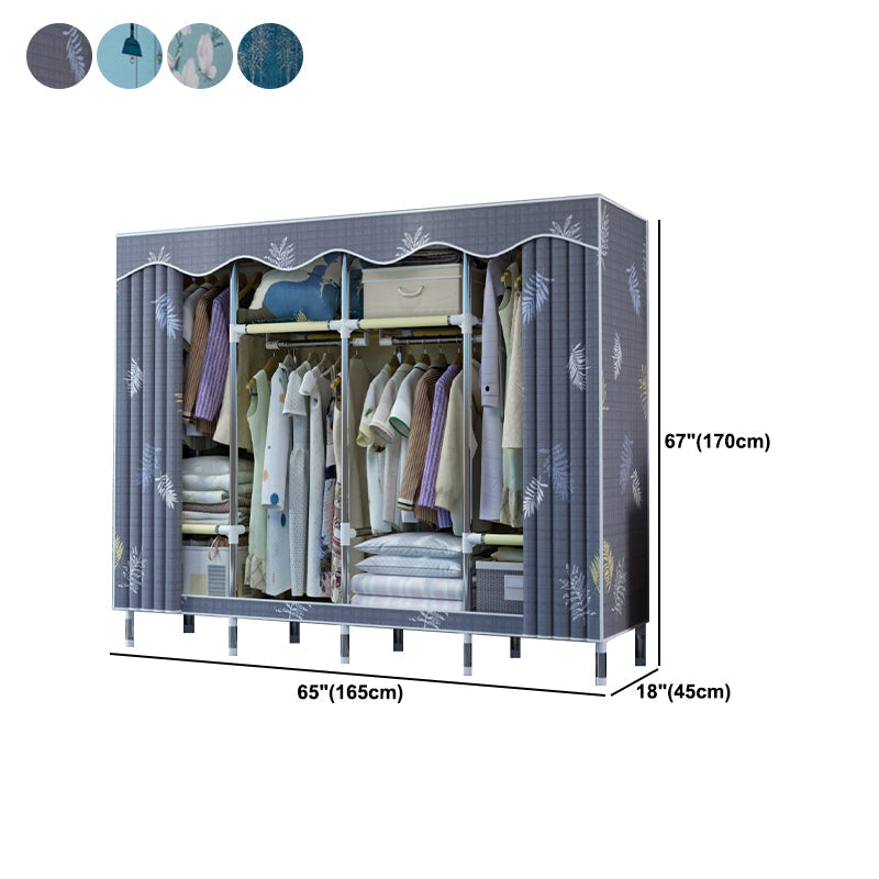 Modern Style Wardrobe Metal 1-Door Wardrobe Closet with Cloth Rod Clearhalo 'Armoires & Wardrobes' 'armoires_wardrobes' 'Bedroom Furniture' 'furn' 'furn_armoires_wardrobes' 'Furniture' 5740320