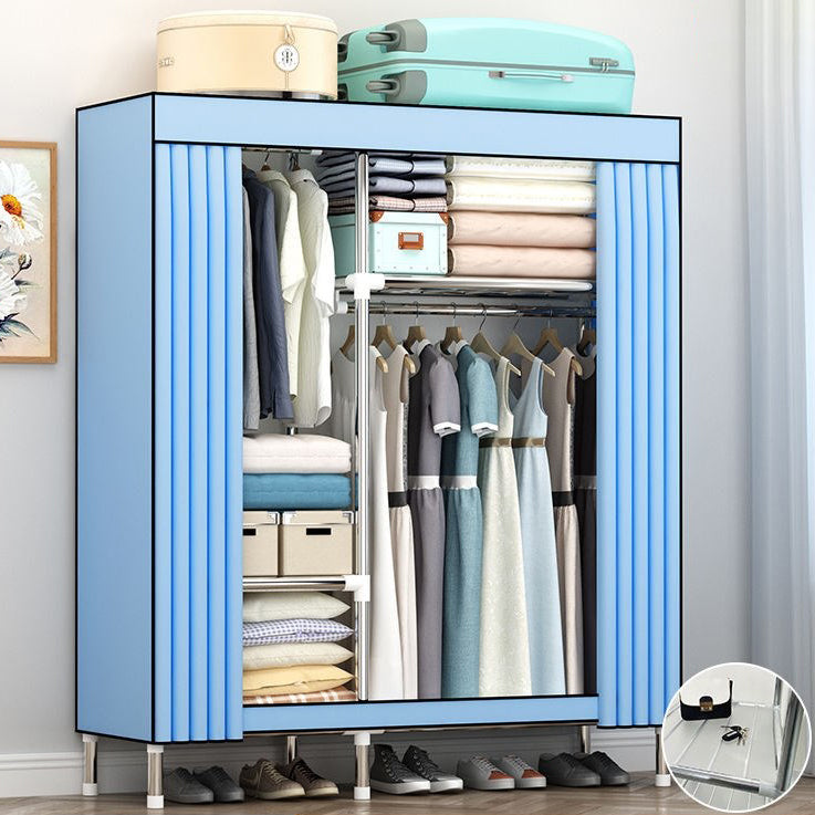 Garde-robe contemporaine en métal 1 porteur de garde-robe avec tige en tissu