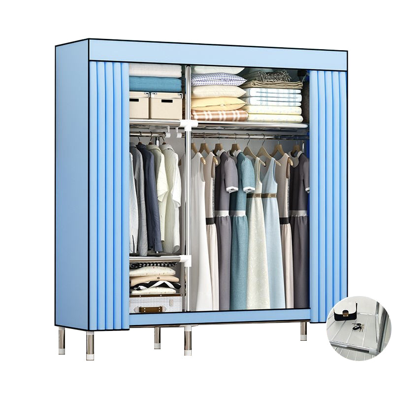 Garde-robe contemporaine en métal 1 porteur de garde-robe avec tige en tissu
