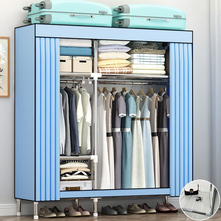 Garde-robe contemporaine en métal 1 porteur de garde-robe avec tige en tissu