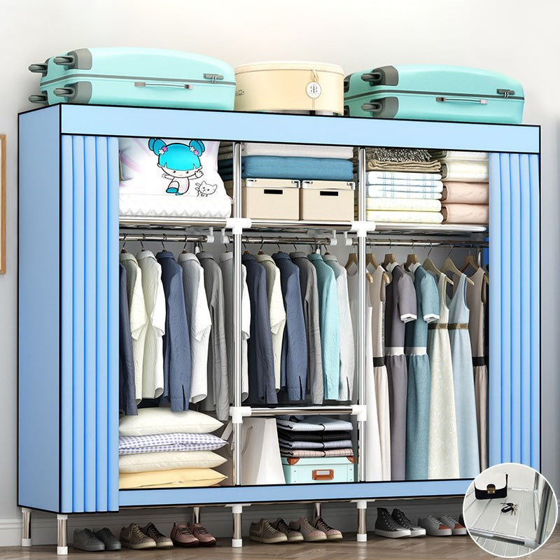 Garde-robe contemporaine en métal 1 porteur de garde-robe avec tige en tissu