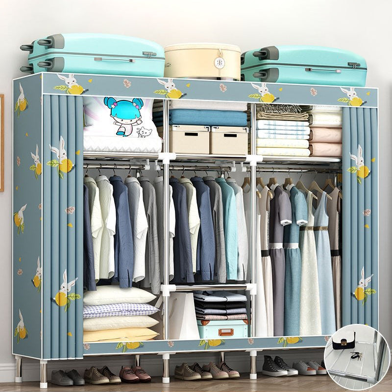 Garde-robe contemporaine en métal 1 porteur de garde-robe avec tige en tissu