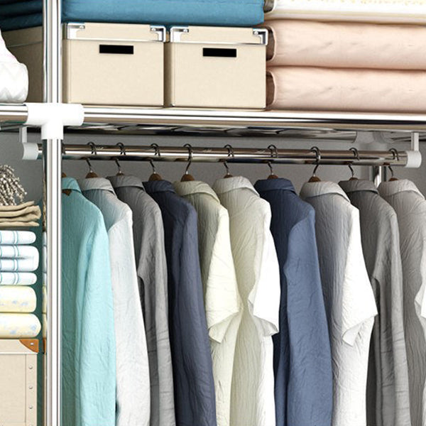 Garde-robe contemporaine en métal 1 porteur de garde-robe avec tige en tissu