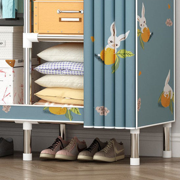 Garde-robe contemporaine en métal 1 porteur de garde-robe avec tige en tissu