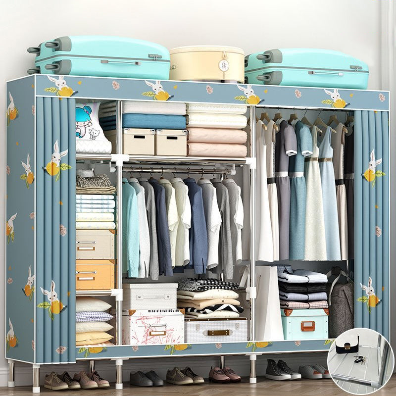 Garde-robe contemporaine en métal 1 porteur de garde-robe avec tige en tissu