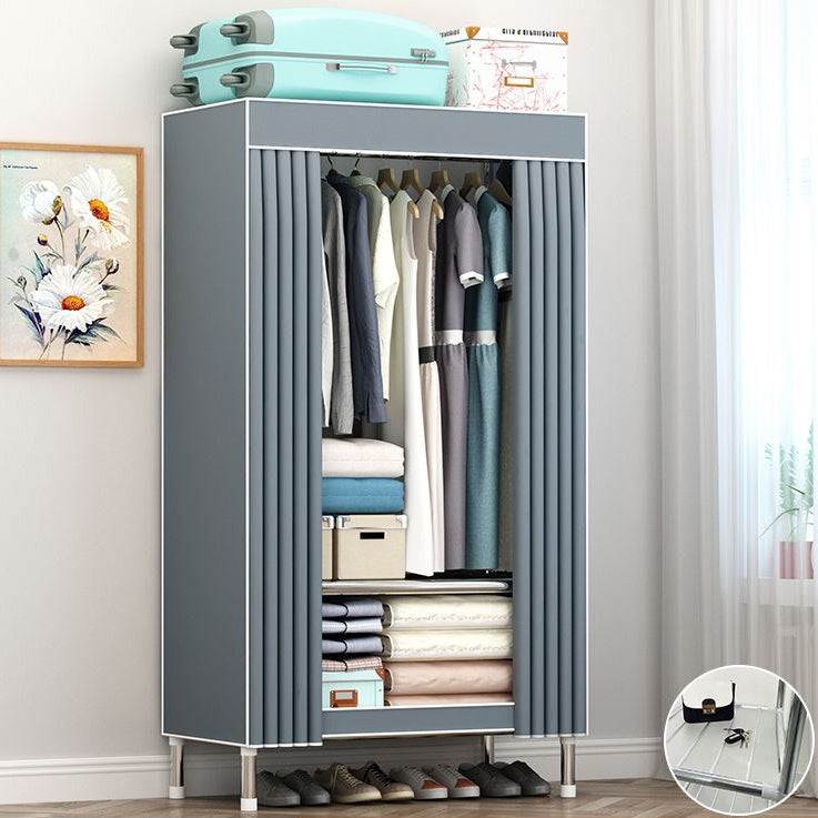 Garde-robe contemporaine en métal 1 porteur de garde-robe avec tige en tissu