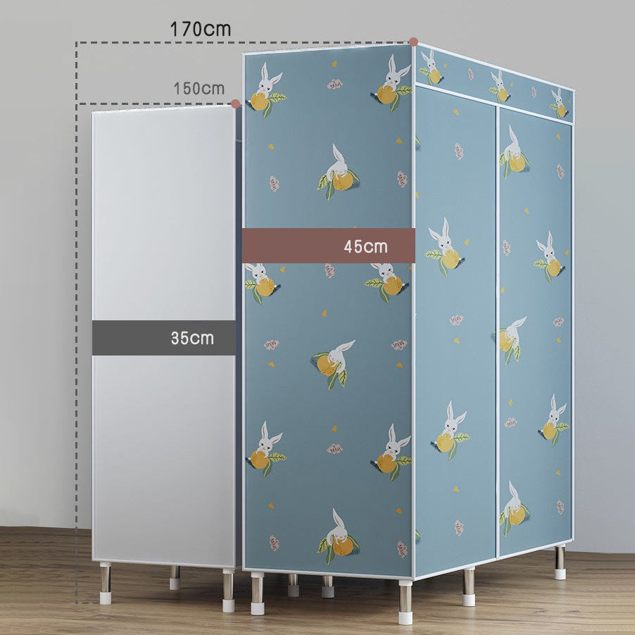 Garde-robe contemporaine en métal 1 porteur de garde-robe avec tige en tissu