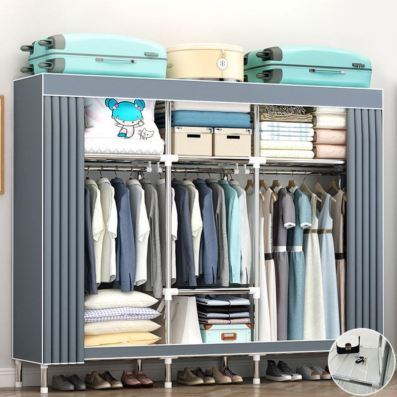 Garde-robe contemporaine en métal 1 porteur de garde-robe avec tige en tissu