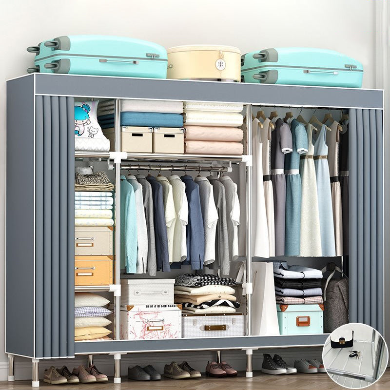 Garde-robe contemporaine en métal 1 porteur de garde-robe avec tige en tissu