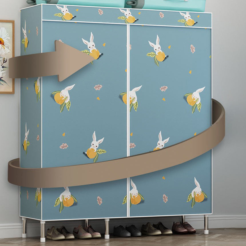 Garde-robe contemporaine en métal 1 porteur de garde-robe avec tige en tissu