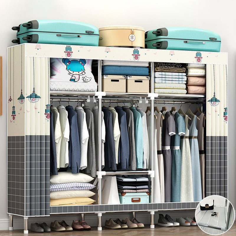 Garde-robe contemporaine en métal 1 porteur de garde-robe avec tige en tissu