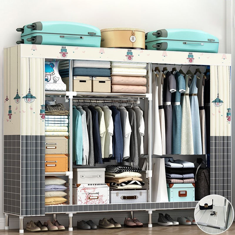 Garde-robe contemporaine en métal 1 porteur de garde-robe avec tige en tissu