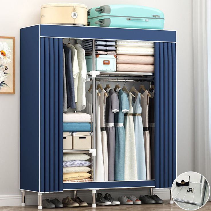 Garde-robe contemporaine en métal 1 porteur de garde-robe avec tige en tissu