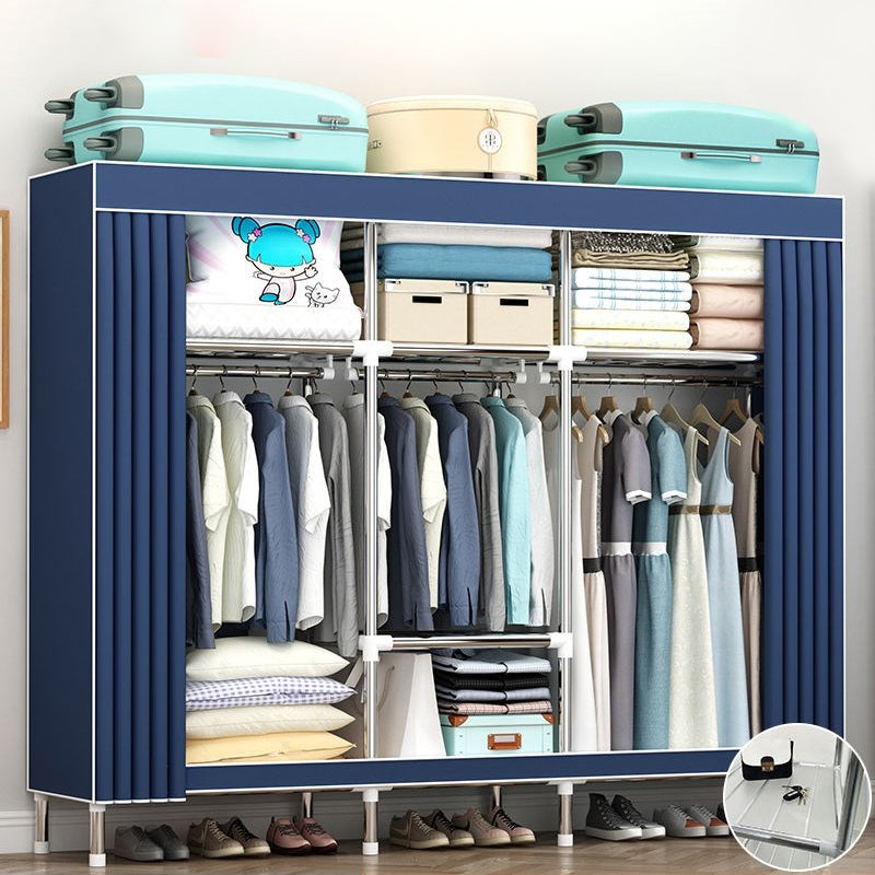 Garde-robe contemporaine en métal 1 porteur de garde-robe avec tige en tissu