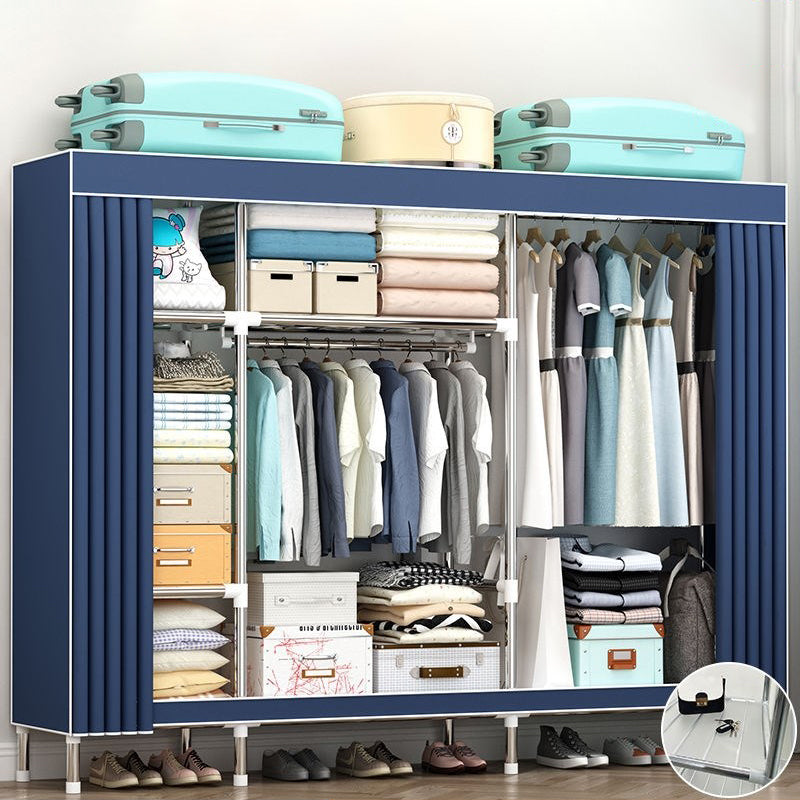 Garde-robe contemporaine en métal 1 porteur de garde-robe avec tige en tissu