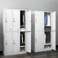 Grey Wardrobe Armoire Metal Contemporary Wardrobe Cabinet for Home