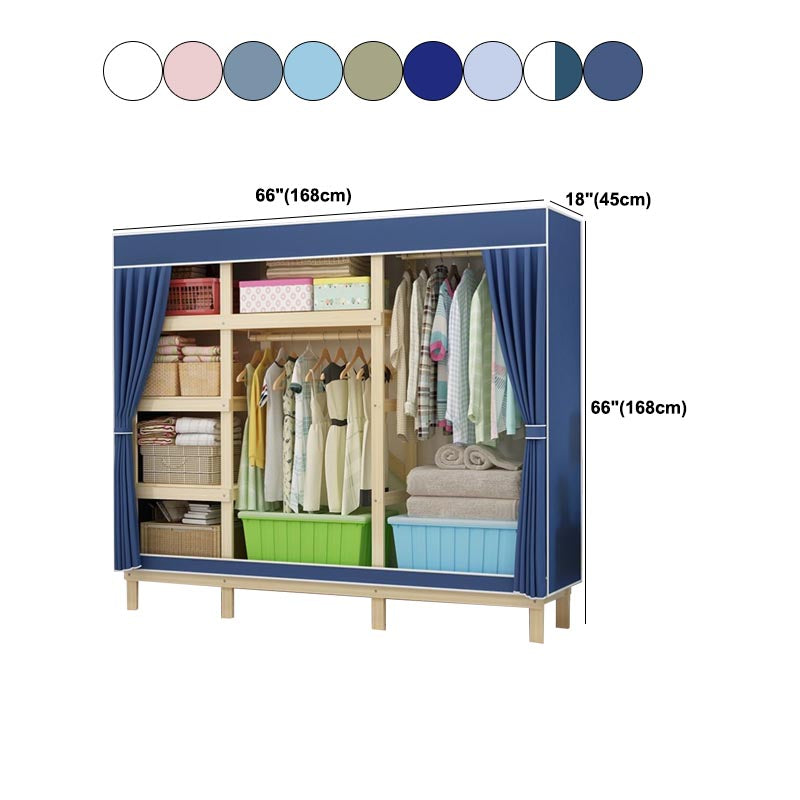 Eigentijdse stijl garderobe massief hout 1-deuren garderobe kast met stoffen staaf