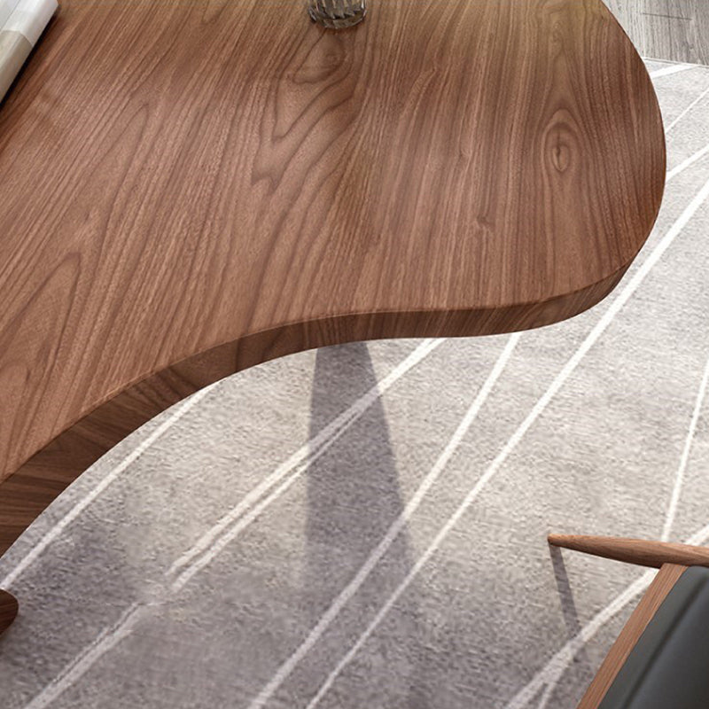 Unconventional Shape Office Desk Solid Wood Modern Writing Desk in Matte Finish Clearhalo 'furn' 'furn_office_desk' 'Furniture' 'Office Desks' 'Office Furniture' 'office_desk' 5740575