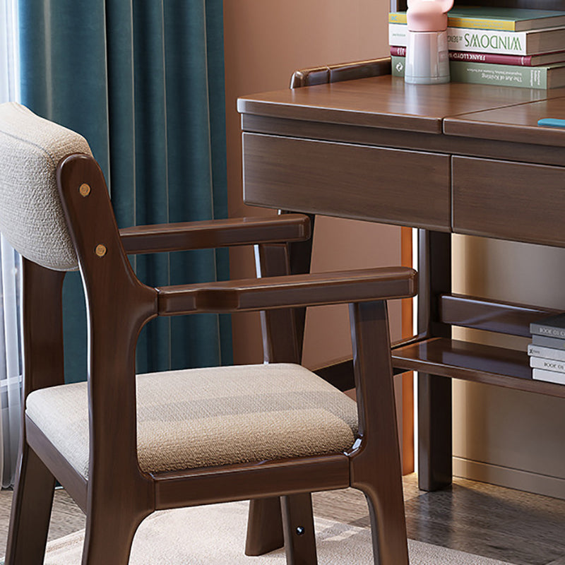 Rectangular Office Desk Adjustable Solid Wood Writing Desk in Matte Finish Clearhalo 'furn' 'furn_office_desk' 'Furniture' 'Office Desks' 'Office Furniture' 'office_desk' 5740591