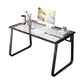 Contemporary Glass Office Desk Rectangular Writing Desk with Metal Leg