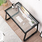 Contemporary Glass Office Desk Rectangular Writing Desk with Metal Leg