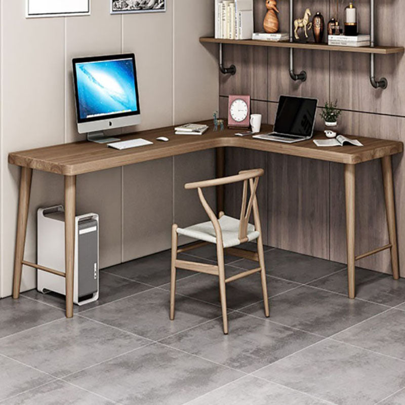 Escritorio de escritura de madera maciza contemporánea de 30 "altura escritorio de oficina en forma de L de altura