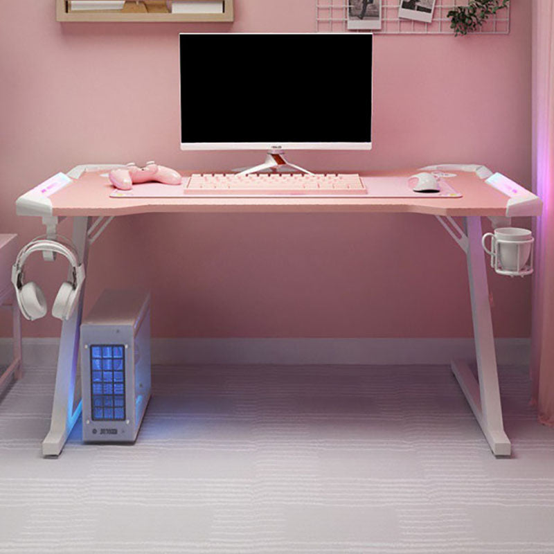 28"H Glam Gaming Desk Cable Management Rectangular Wooden Office Desk Clearhalo 'furn' 'furn_office_desk' 'Furniture' 'Office Desks' 'Office Furniture' 'office_desk' 5740675