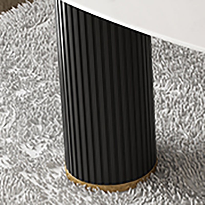 Desa di scrittura di pietre sinterizzate a forma irregolare a 3 cassetti con zampe di metallo con gambe metalliche