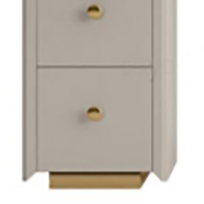 Desa di scrittura di pietre sinterizzate a forma irregolare a 3 cassetti con zampe di metallo con gambe metalliche