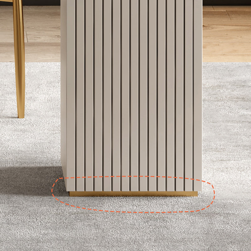 Scrivania bianca scrivania sinterizzata in pietra con tre cassetti per casa e ufficio