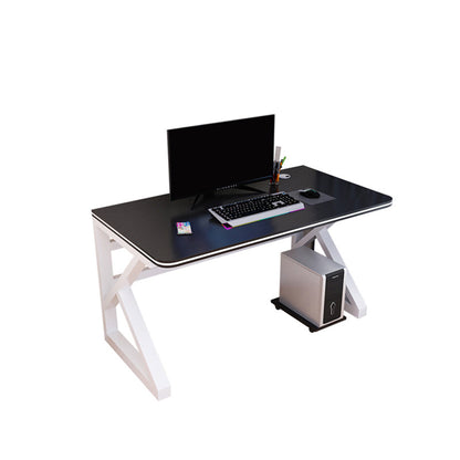 Contemporary Home Computer Desk Rectangular Wooden Gaming Desk Black-White Clearhalo 'furn' 'furn_office_desk' 'Furniture' 'Office Desks' 'Office Furniture' 'office_desk' 5740944