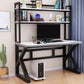 Contemporary Home Computer Desk Rectangular Wooden Gaming Desk White-Black Clearhalo 'furn' 'furn_office_desk' 'Furniture' 'Office Desks' 'Office Furniture' 'office_desk' 5740948
